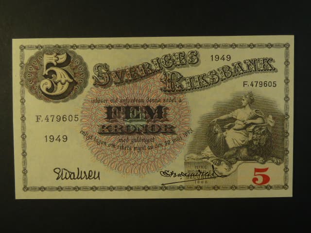 5 Kronor 1949 var. podpisu 2, Pi. 33af.