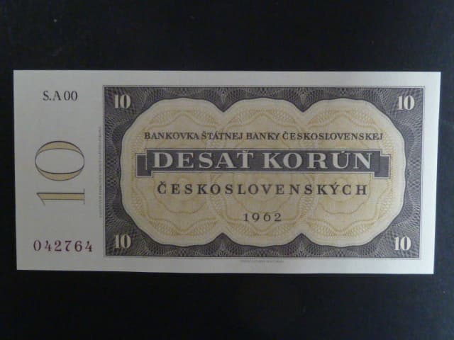 10 Kčs 1962, nevydaná, oboustranná