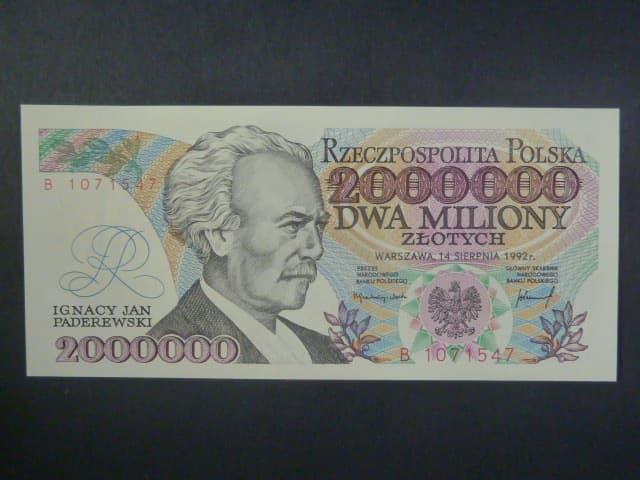 2.000.000 Zlotych 14.8.1992 série B "KONSTYTUCYJNY", BNB. B848b