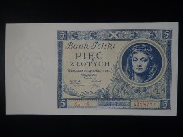 Polsko, 5 Zl 1930 série EK, Ba. PL3c