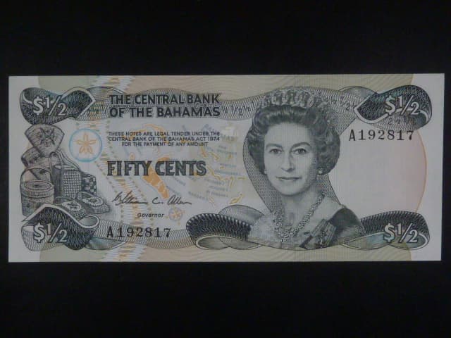 BAHAMY, 1/2 Dollar 1984, BNB. B307a, Pi. 42