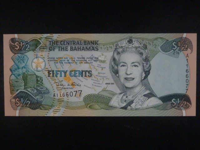 BAHAMY, 1/2 Dollar 2001, BNB. B334a, Pi. 68