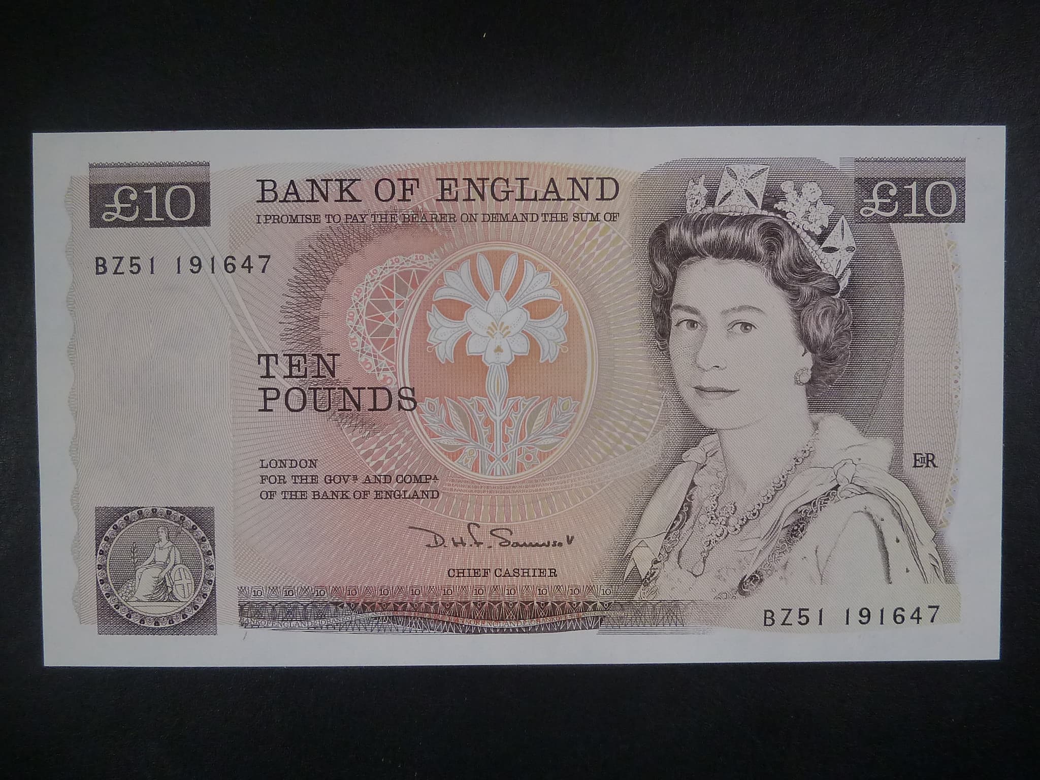 10 Pounds 1980 podpis Somerset, BNB. B186b, Pi. 379