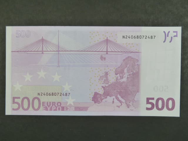 500 Euro 2002 s.N, Rakousko, podpis Mario Draghi, F007 tiskárna Österreichische Banknoten und Sicherheitsdruck, Rakousko