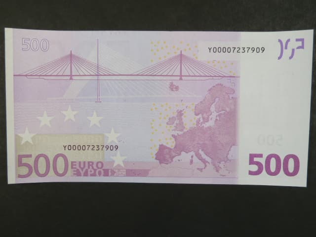 500 Euro 2002 s.Y, Řecko, podpis Willema F. Duisenberga, R005 tiskárna Bundesdruckerei, Německo