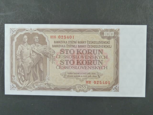 100 Kčs 1953 série HH, tiskárna STC Praha