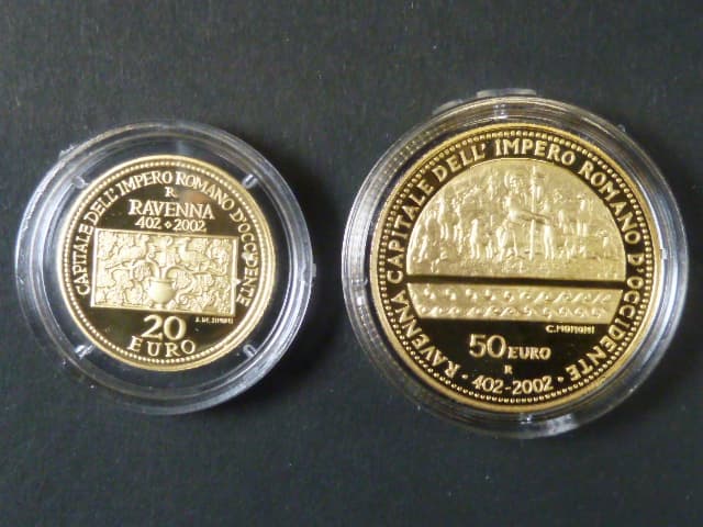 20 + 50 Euro 2002 Anniversary of Ravena,. Au 0,900, 6,45g + 16,13g, 4510ks