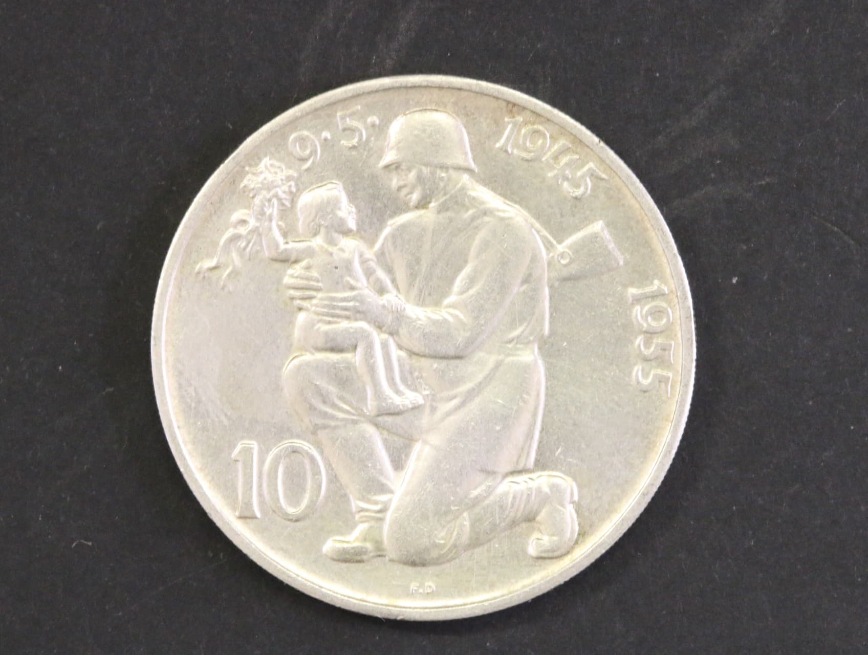 10 Kčs 1955, 10. výročí osvobození Československa