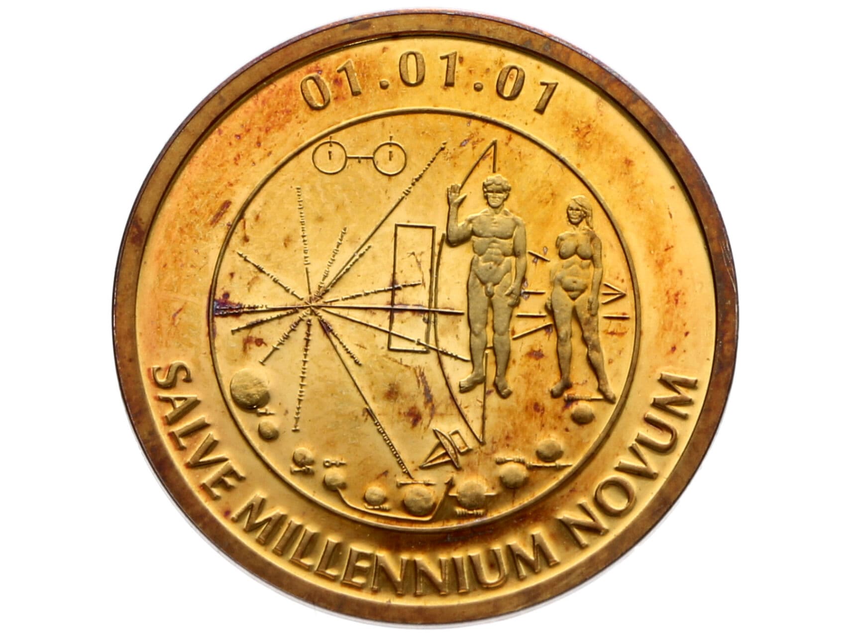 Mileniová medaile 01.01.01, 3,52g, 0.585 Au_