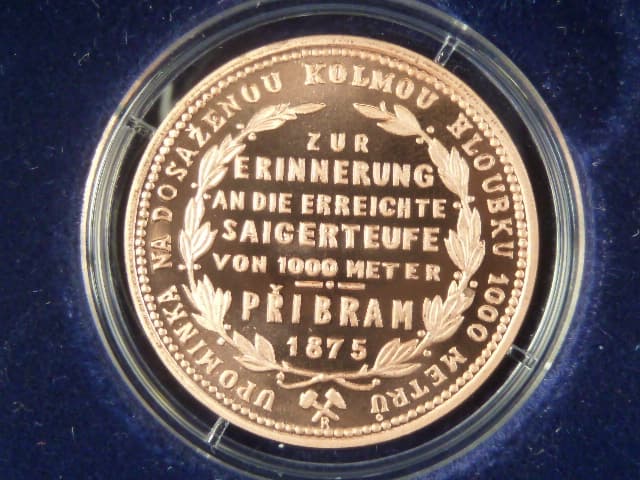 1 Zlatník 1875 Příbramský, odražek Cu, novoražba, náklad 50 ks