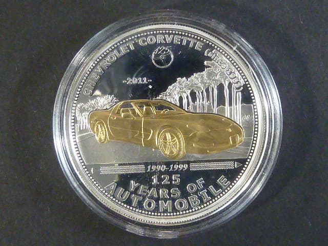 5 Dollar 2011 - 125 YEARS OF AUTOMOBILE " Chevrolet Corvette, Ag 0.925, 25 g